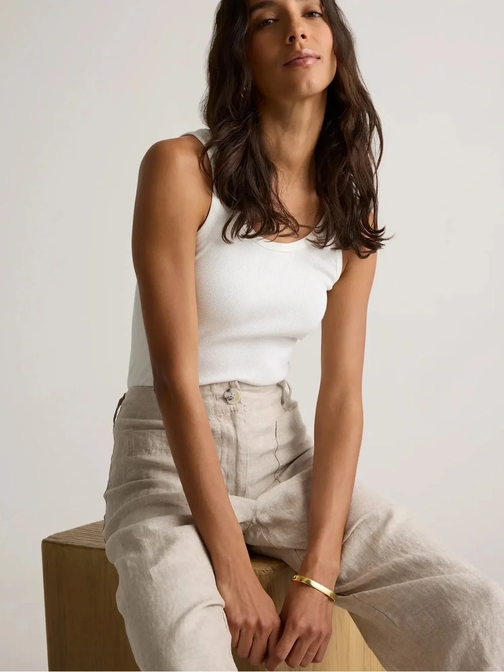 Quince NWT European Linen Patch Pocket Wide Leg Pant